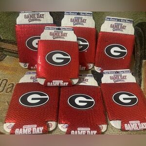 Lot of 7 UGA Georgia Bulldogs Can Coolies Coolers Game Day Collectibles NEW
